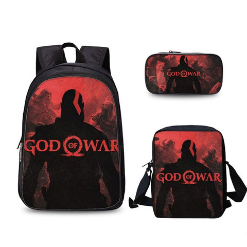 God of War Kratos 3 Pcs/Set Backpack