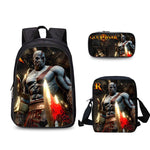 God of War Kratos 3 Pcs/Set Backpack