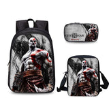 God of War Kratos 3 Pcs/Set Backpack