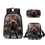 God of War Kratos 3 Pcs/Set Backpack