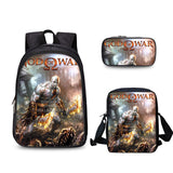 God of War Kratos 3 Pcs/Set Backpack