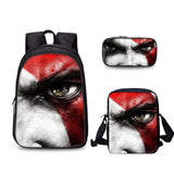 God of War Kratos 3 Pcs/Set Backpack
