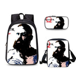 God of War Kratos 3 Pcs/Set Backpack