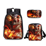 God of War Kratos 3 Pcs/Set Backpack