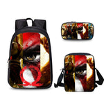 God of War Kratos 3 Pcs/Set Backpack